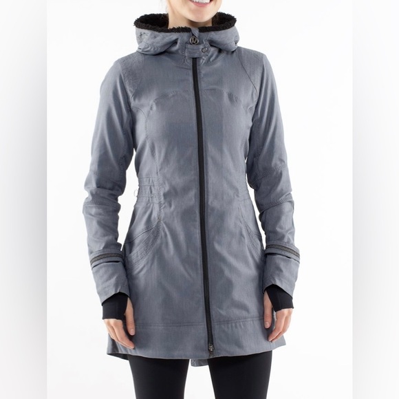 lululemon athletica Jackets & Blazers - Lululemon Apres Run Anorak Black Heathered Deep Coal Herringbone size 4 Small